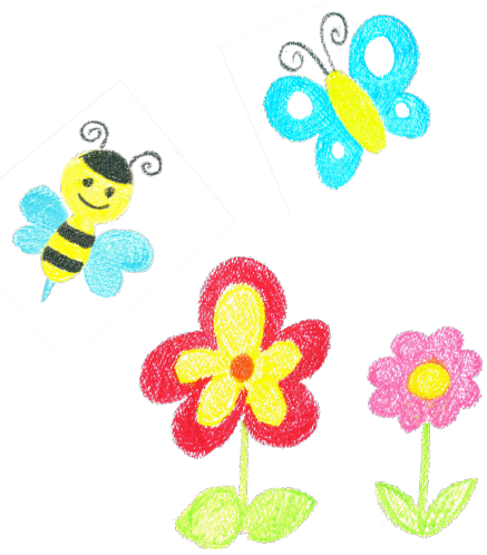 ミツバチと花イラスト